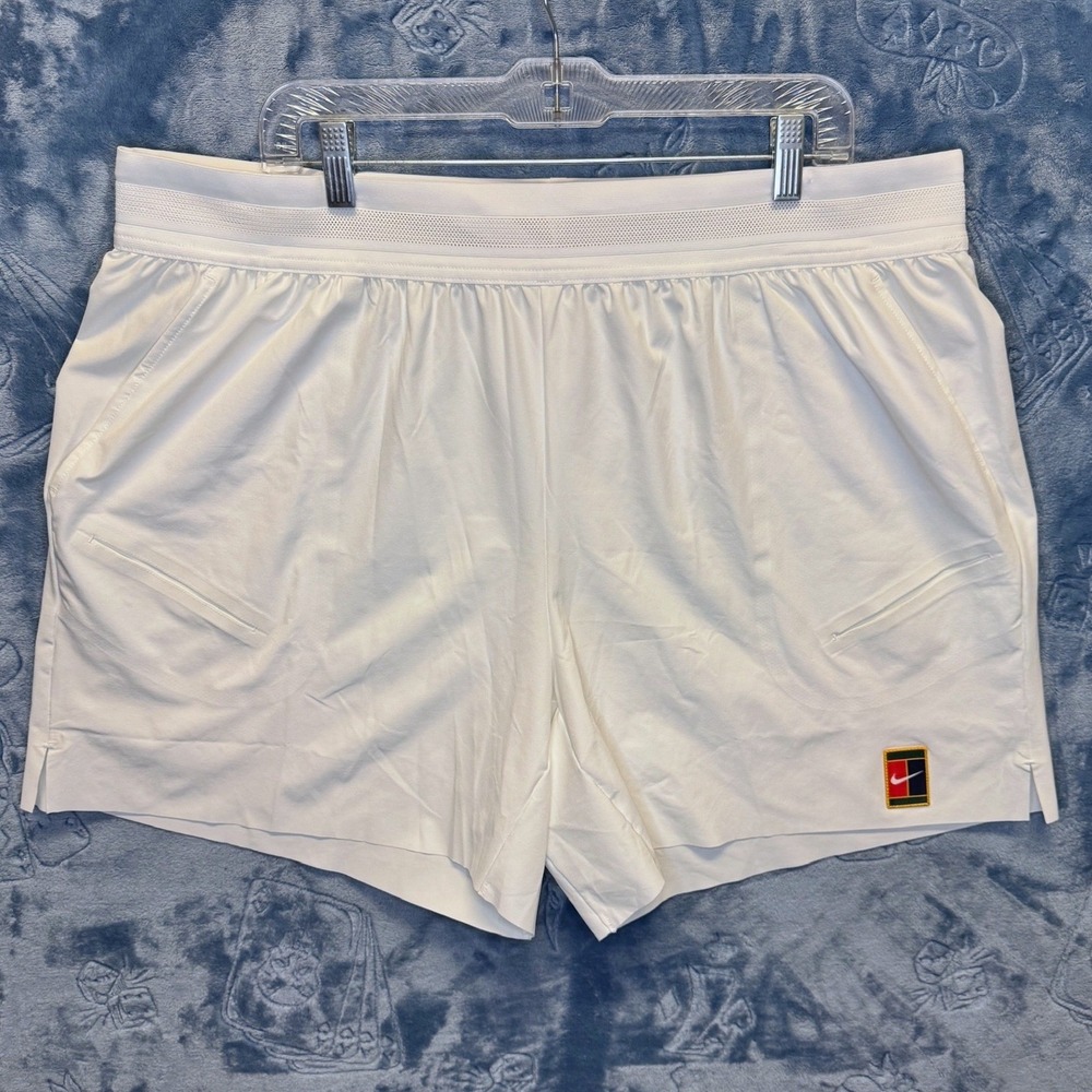1903 | Nike NikeCourt Dri-FIT Athletic Tennis Shorts White Womens XXL